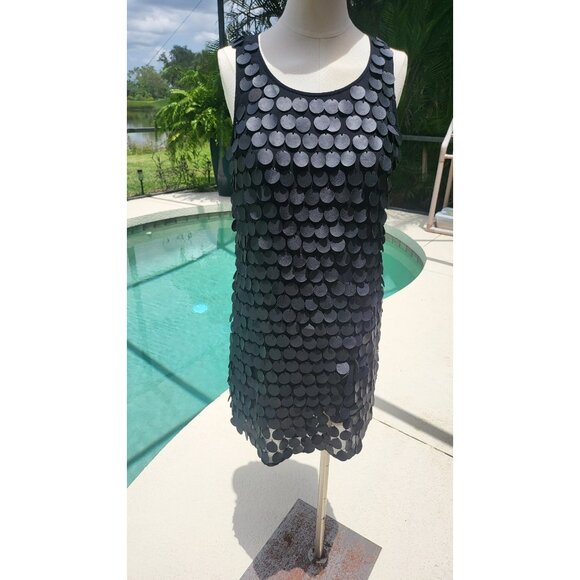 ZARA WOMENS Black Faux Leather Dress Sz S ART of WAR Vegan Party Night Out - Picture 3 of 8